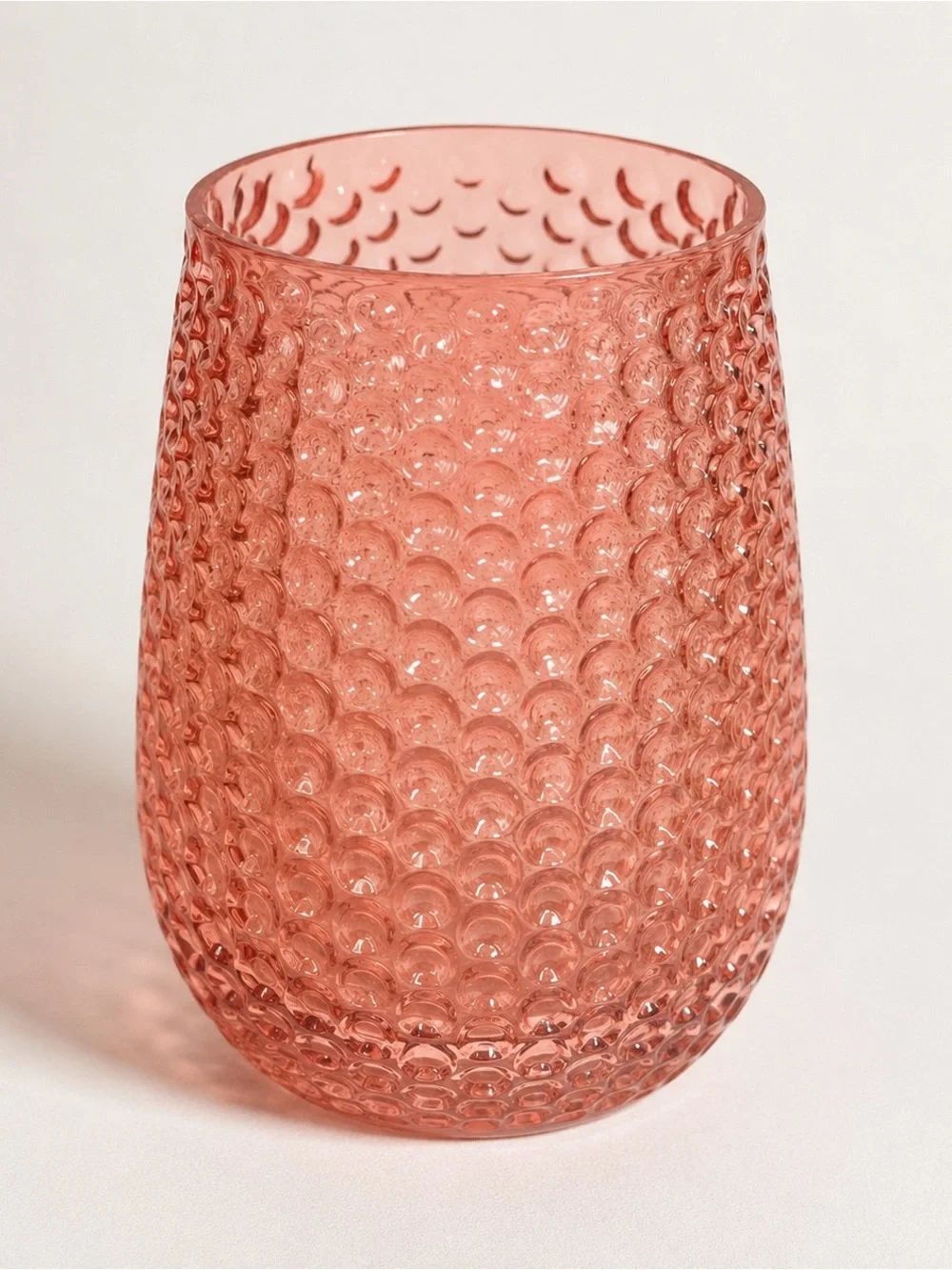Pink Hobnail Glass Vase Bubble Textured Blush Cottagecore Home Decor